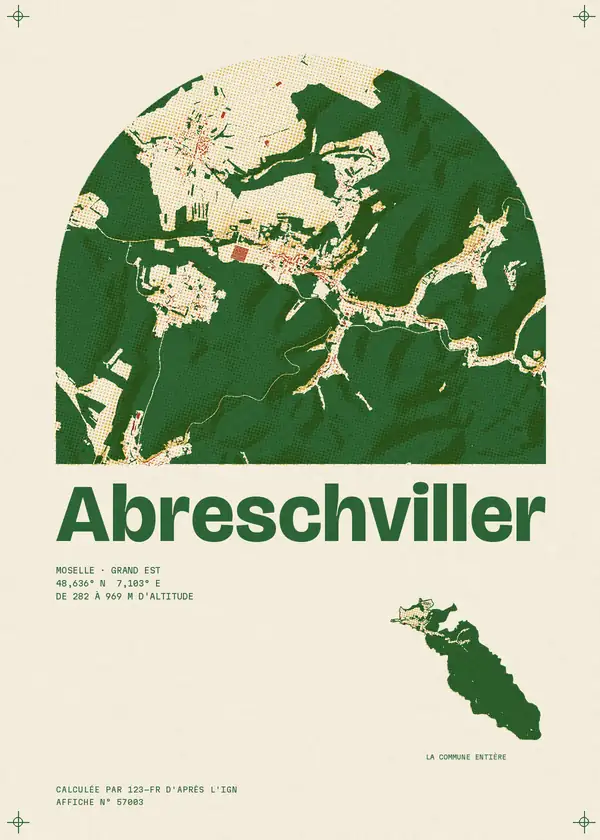 Affiche de Abreschviller, calculée par 123-fr d'après l'IGN