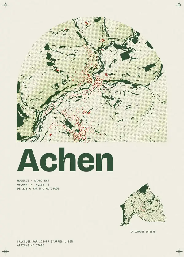 Affiche de Achen, calculée par 123-fr d'après l'IGN