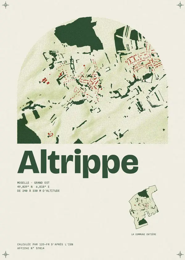 Affiche de Altrippe, calculée par 123-fr d'après l'IGN