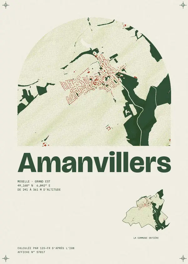 Affiche de Amanvillers, calculée par 123-fr d'après l'IGN