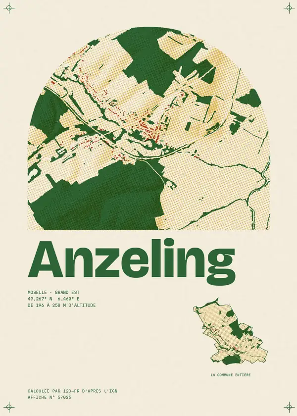 Affiche de Anzeling, calculée par 123-fr d'après l'IGN