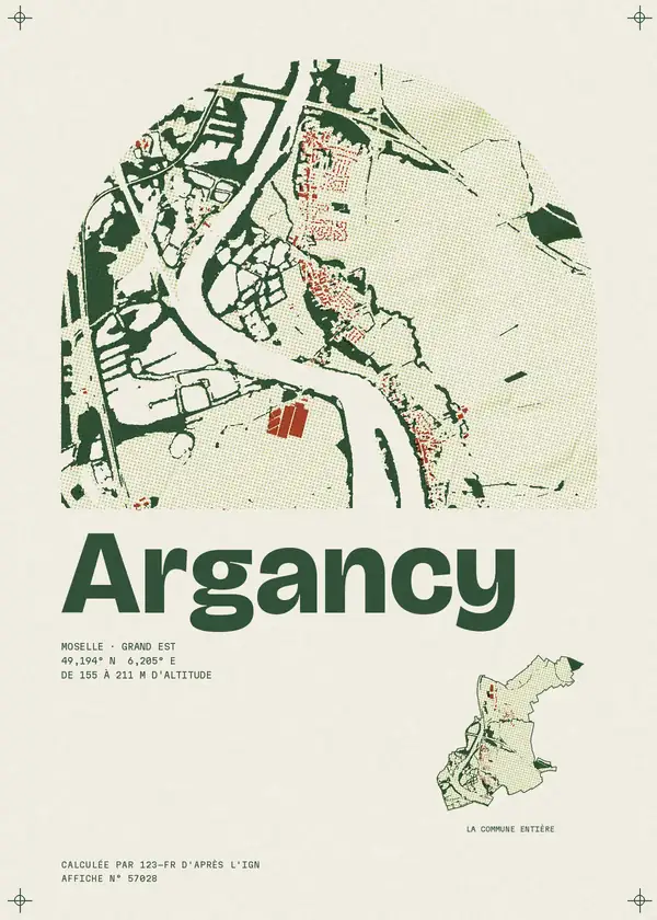 Affiche de Argancy, calculée par 123-fr d'après l'IGN