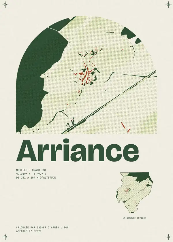 Affiche de Arriance, calculée par 123-fr d'après l'IGN