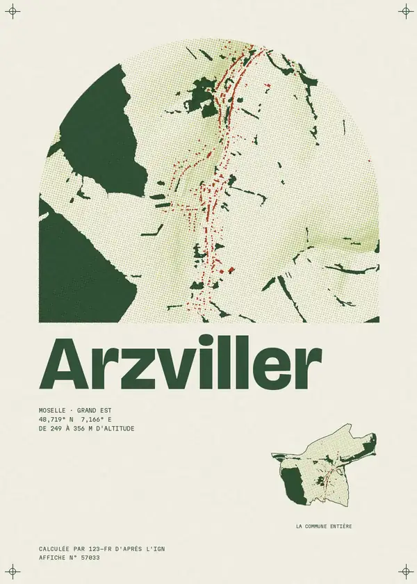 Affiche de Arzviller, calculée par 123-fr d'après l'IGN