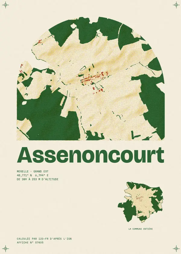 Affiche de Assenoncourt, calculée par 123-fr d'après l'IGN