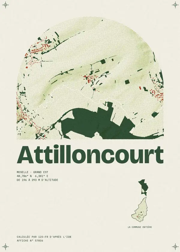 Affiche de Attilloncourt, calculée par 123-fr d'après l'IGN
