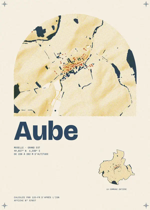 Affiche de Aube, calculée par 123-fr d'après l'IGN
