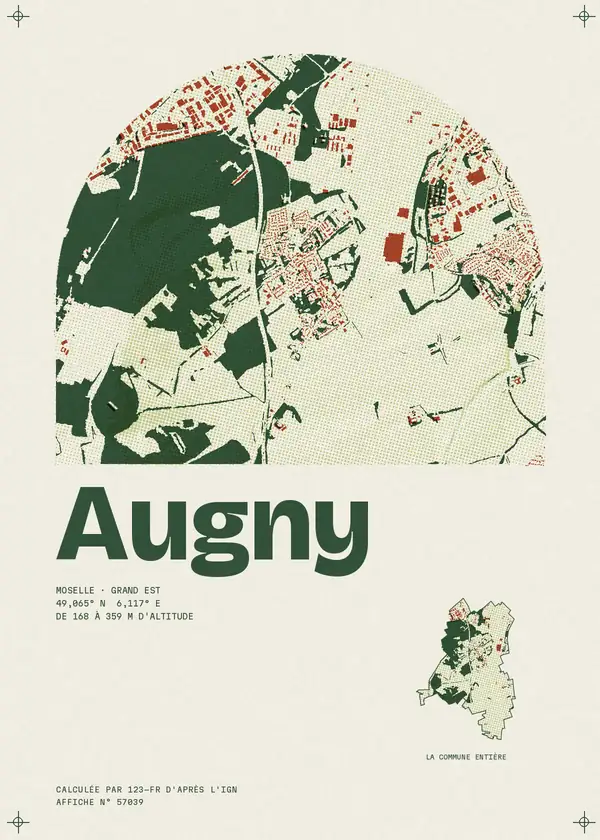 Affiche de Augny, calculée par 123-fr d'après l'IGN