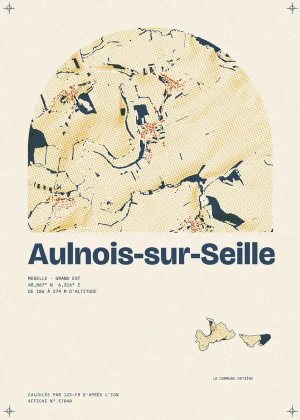 Affiche de Aulnois-sur-Seille, calculée par 123-fr d'après l'IGN