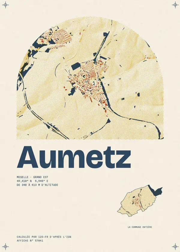 Affiche de Aumetz, calculée par 123-fr d'après l'IGN