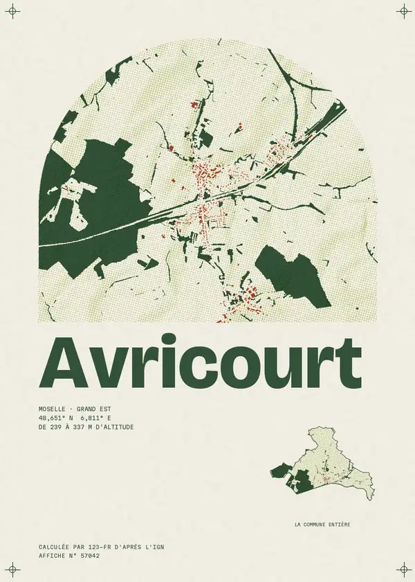Affiche de Avricourt, calculée par 123-fr d'après l'IGN