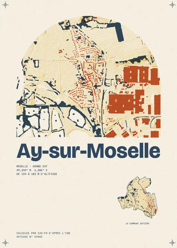 Affiche de Ay-sur-Moselle, calculée par 123-fr d'après l'IGN