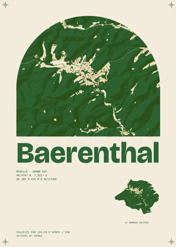 Affiche de Baerenthal, calculée par 123-fr d'après l'IGN