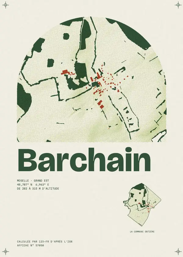 Affiche de Barchain, calculée par 123-fr d'après l'IGN