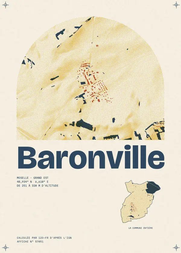Affiche de Baronville, calculée par 123-fr d'après l'IGN