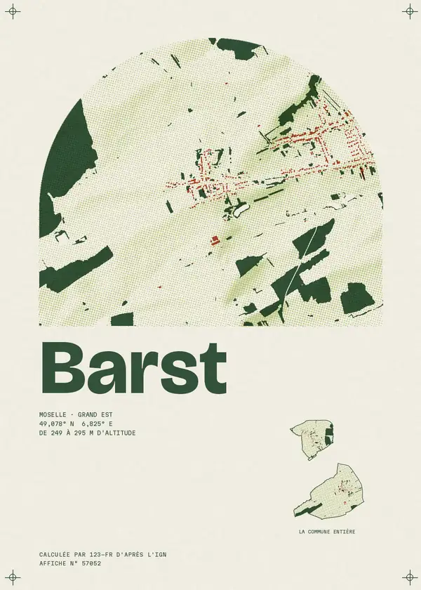 Affiche de Barst, calculée par 123-fr d'après l'IGN
