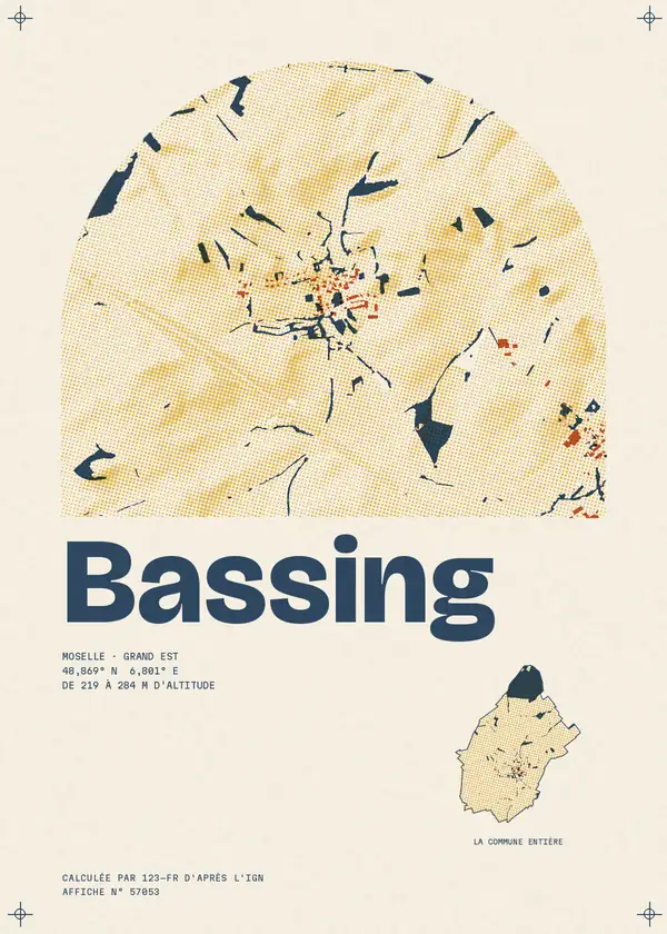 Affiche de Bassing, calculée par 123-fr d'après l'IGN
