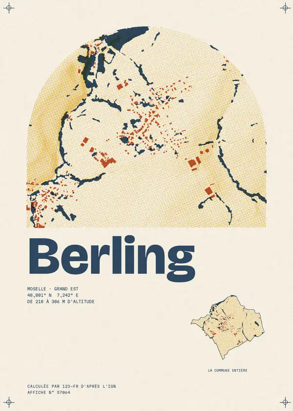 Affiche de Berling, calculée par 123-fr d'après l'IGN