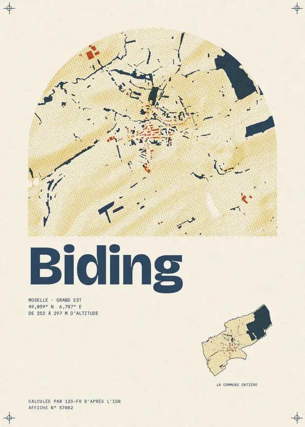 Affiche de Biding, calculée par 123-fr d'après l'IGN