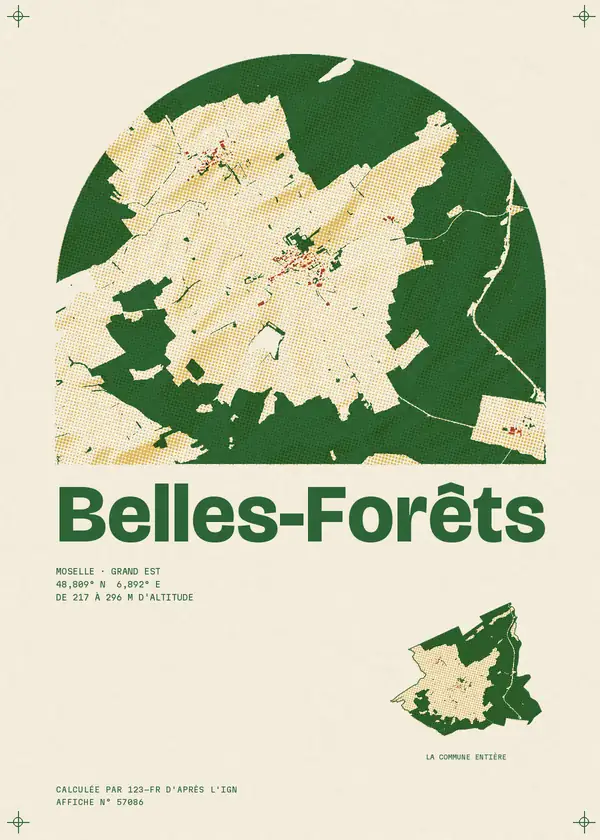 Affiche de Belles-Forêts, calculée par 123-fr d'après l'IGN