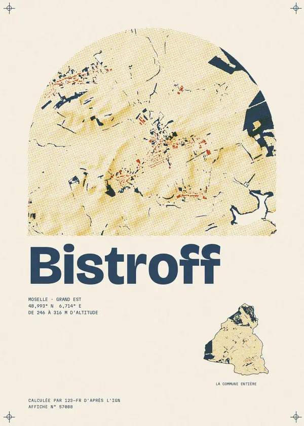 Affiche de Bistroff, calculée par 123-fr d'après l'IGN