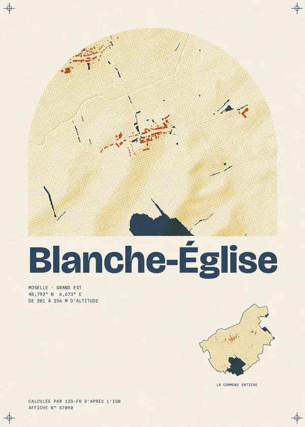 Affiche de Blanche-Église, calculée par 123-fr d'après l'IGN