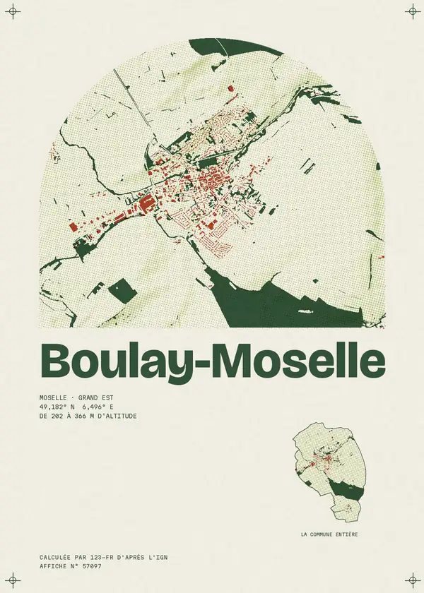 Affiche de Boulay-Moselle, calculée par 123-fr d'après l'IGN