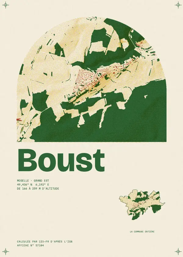 Affiche de Boust, calculée par 123-fr d'après l'IGN