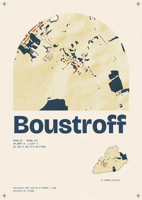 Affiche de Boustroff, calculée par 123-fr d'après l'IGN