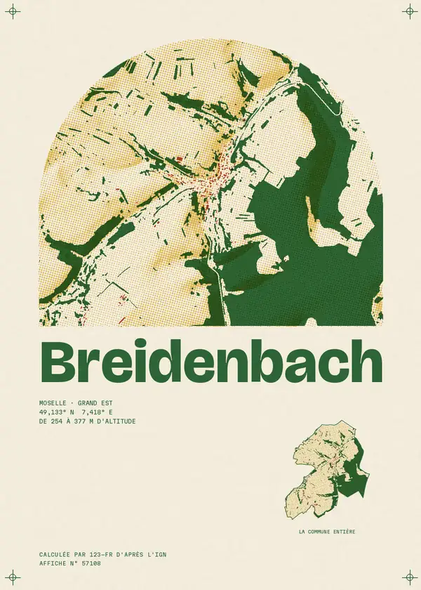 Affiche de Breidenbach, calculée par 123-fr d'après l'IGN