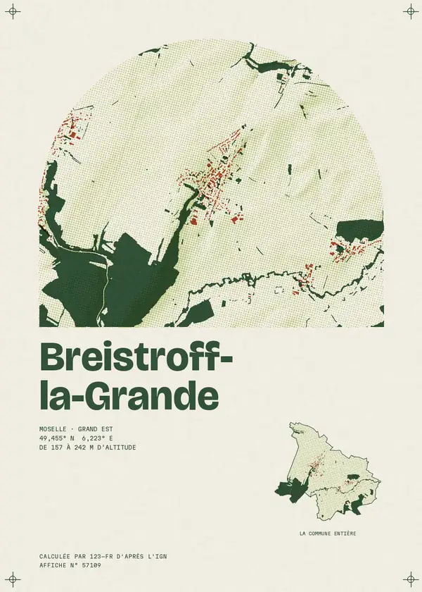 Affiche de Breistroff-la-Grande, calculée par 123-fr d'après l'IGN