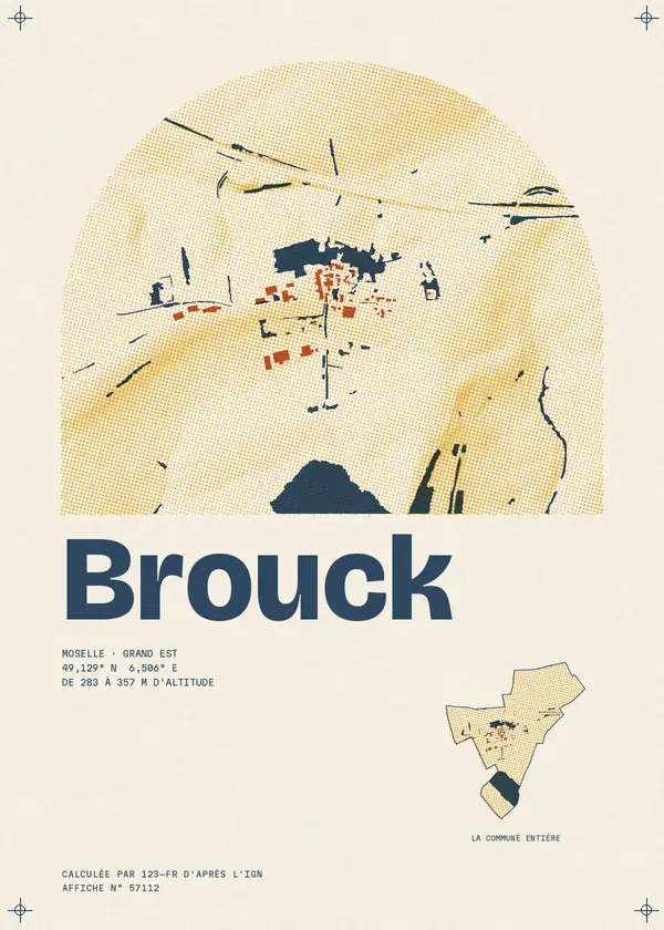 Affiche de Brouck, calculée par 123-fr d'après l'IGN