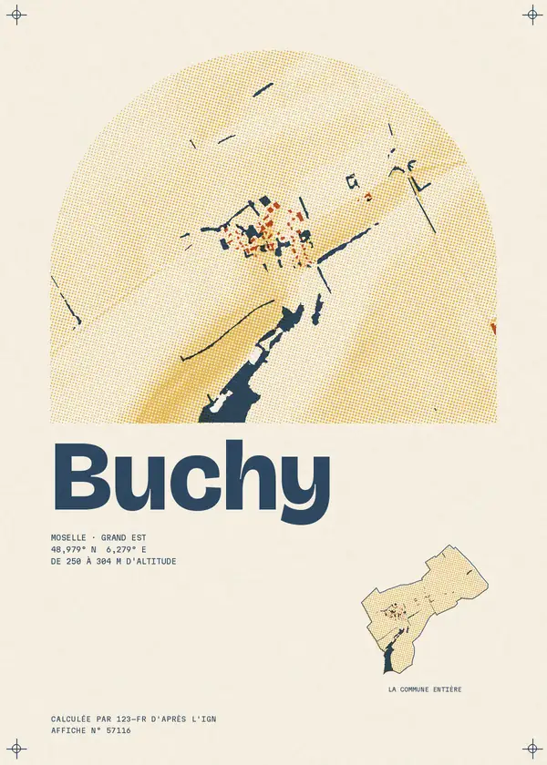 Affiche de Buchy, calculée par 123-fr d'après l'IGN