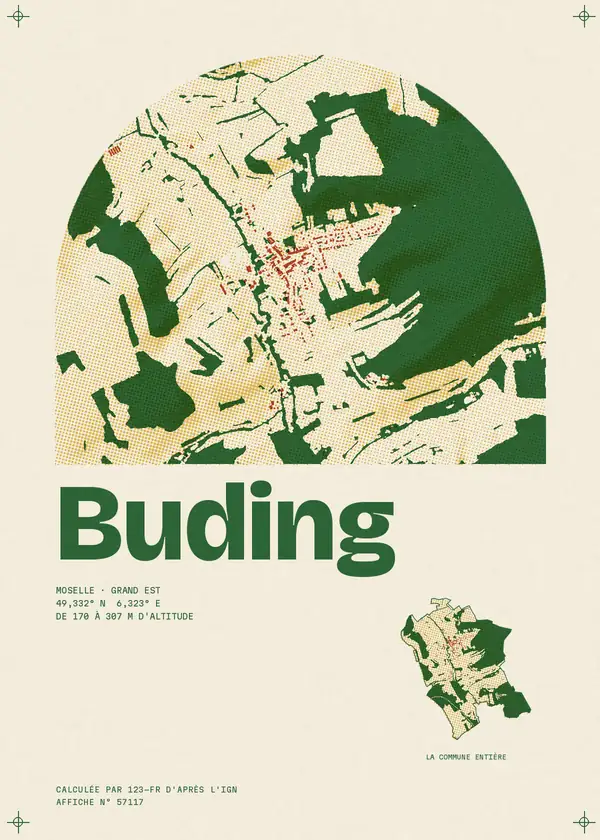 Affiche de Buding, calculée par 123-fr d'après l'IGN