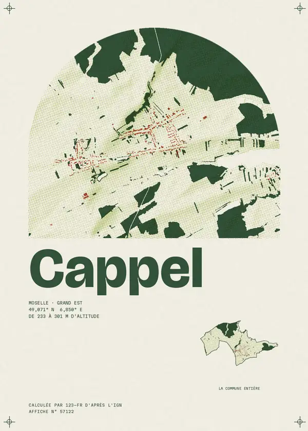 Affiche de Cappel, calculée par 123-fr d'après l'IGN