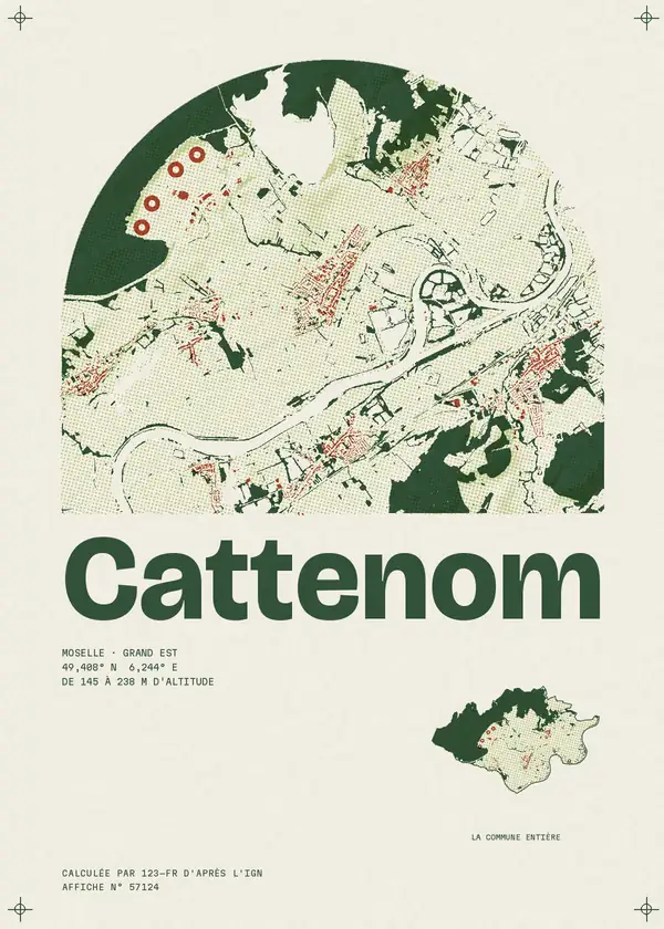 Affiche de Cattenom, calculée par 123-fr d'après l'IGN