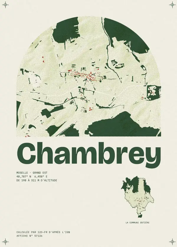 Affiche de Chambrey, calculée par 123-fr d'après l'IGN
