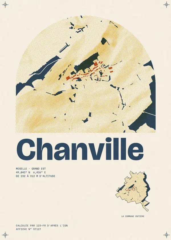 Affiche de Chanville, calculée par 123-fr d'après l'IGN