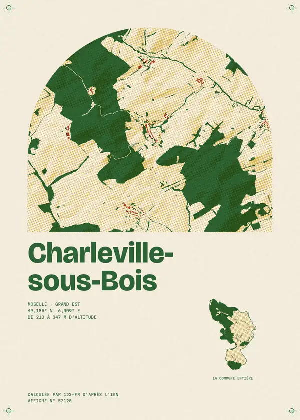 Affiche de Charleville-sous-Bois, calculée par 123-fr d'après l'IGN