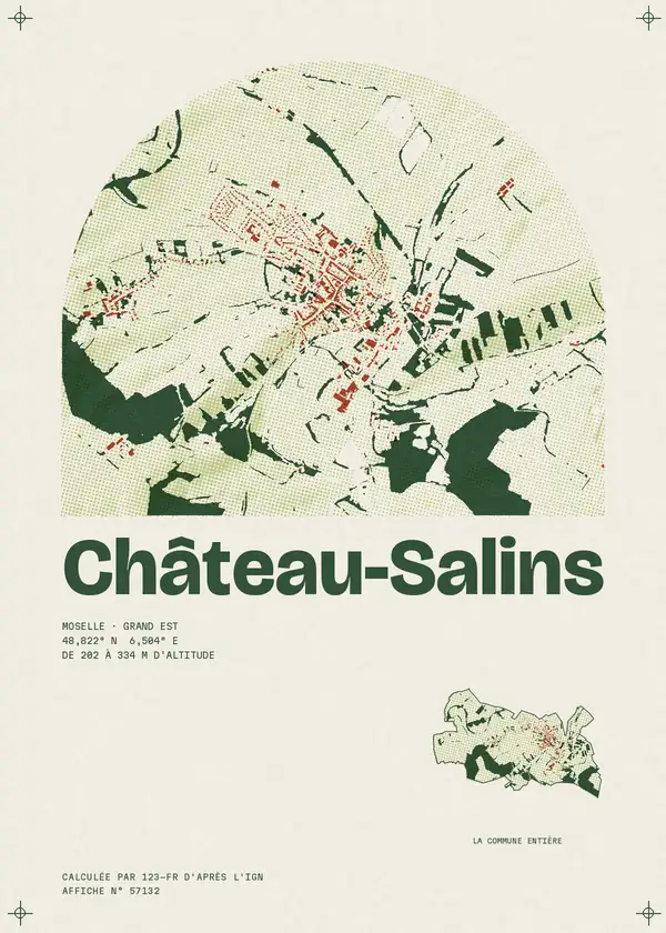 Affiche de Château-Salins, calculée par 123-fr d'après l'IGN