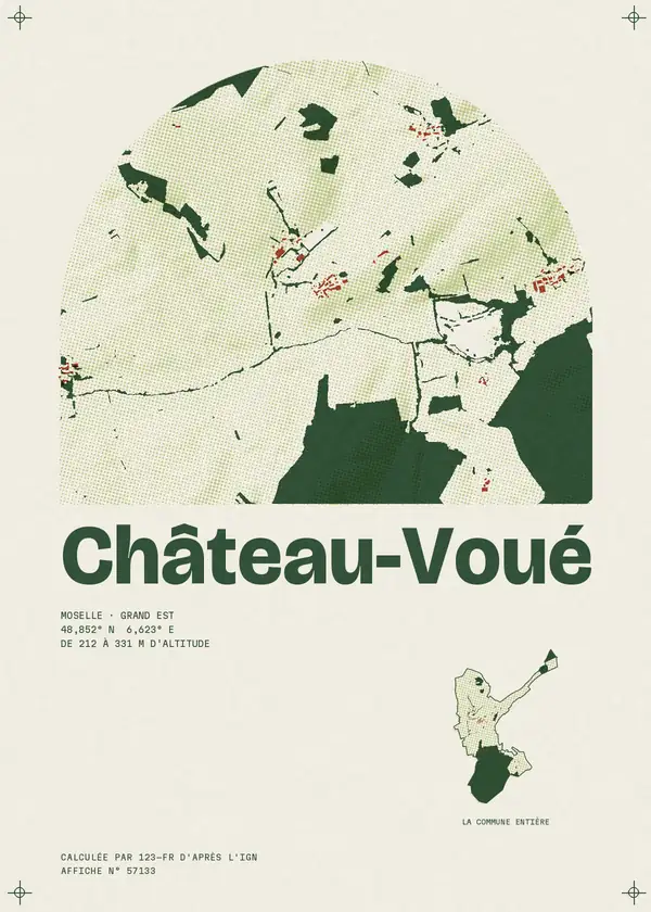 Affiche de Château-Voué, calculée par 123-fr d'après l'IGN