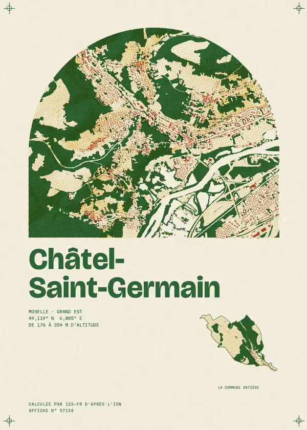 Affiche de Châtel-Saint-Germain, calculée par 123-fr d'après l'IGN