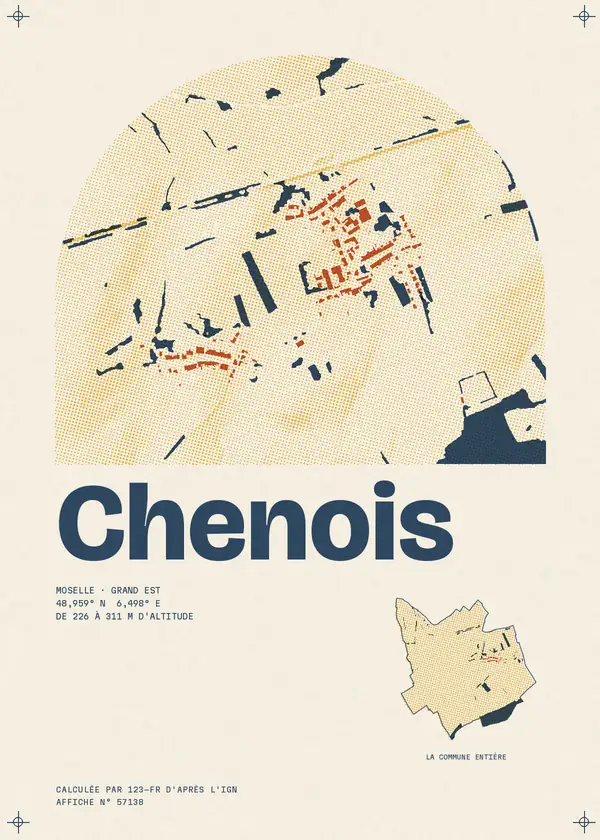 Affiche de Chenois, calculée par 123-fr d'après l'IGN