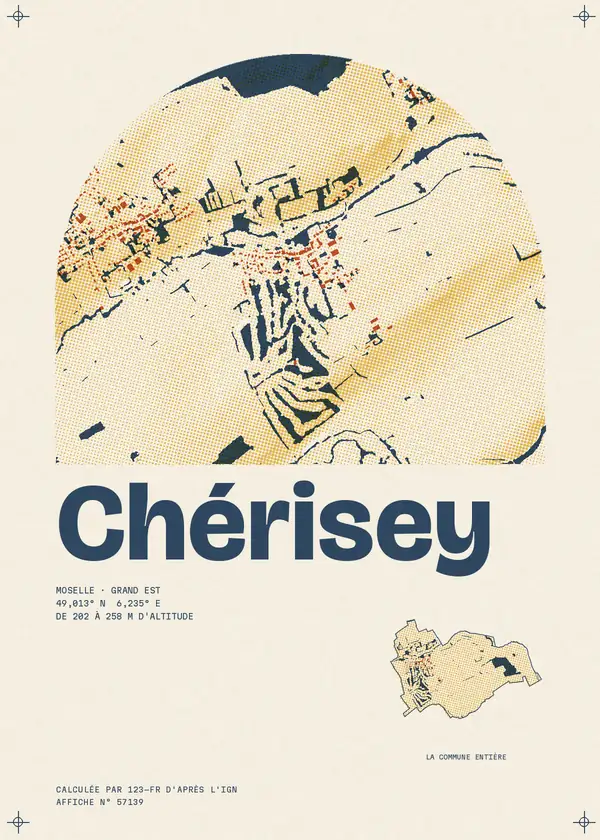 Affiche de Chérisey, calculée par 123-fr d'après l'IGN