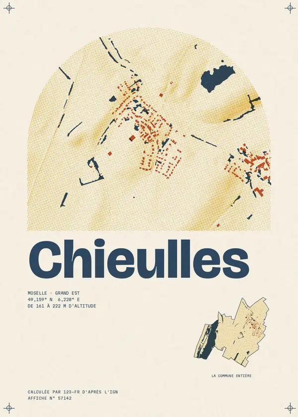 Affiche de Chieulles, calculée par 123-fr d'après l'IGN