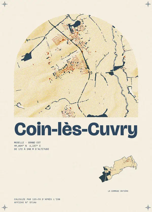 Affiche de Coin-lès-Cuvry, calculée par 123-fr d'après l'IGN