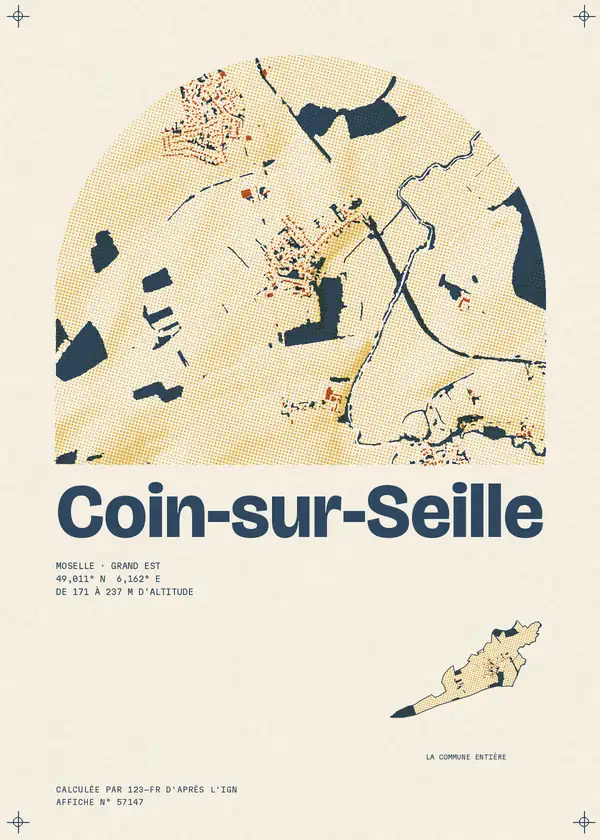Affiche de Coin-sur-Seille, calculée par 123-fr d'après l'IGN