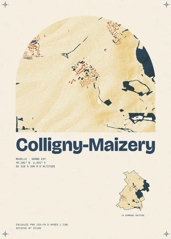 Affiche de Colligny-Maizery, calculée par 123-fr d'après l'IGN
