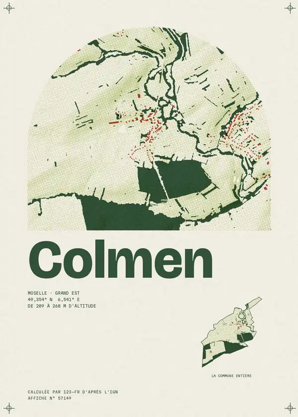 Affiche de Colmen, calculée par 123-fr d'après l'IGN