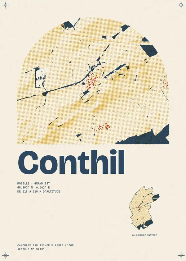 Affiche de Conthil, calculée par 123-fr d'après l'IGN